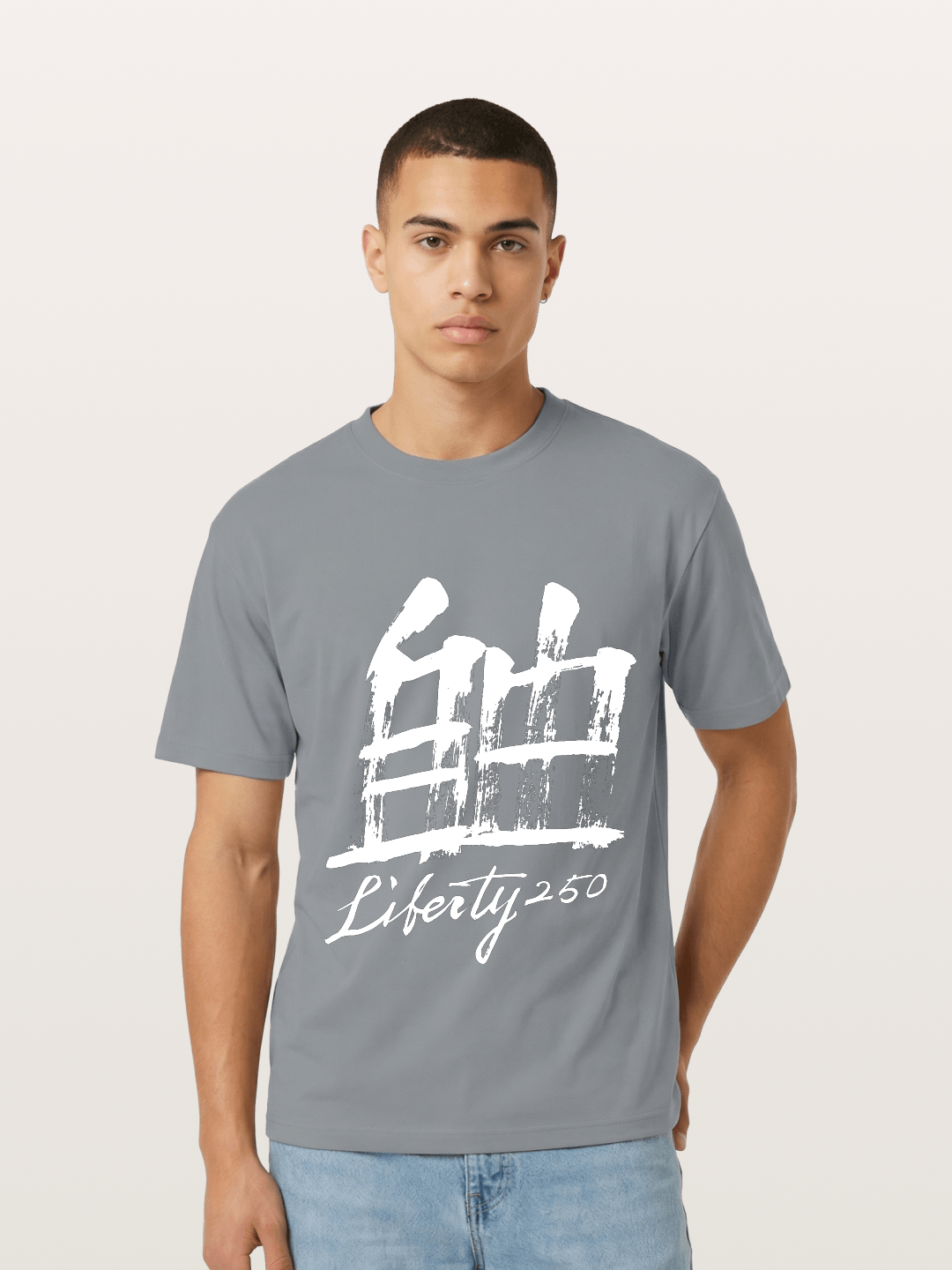 Liberty 250 Calligraphy Print-white Gildan T-shirt