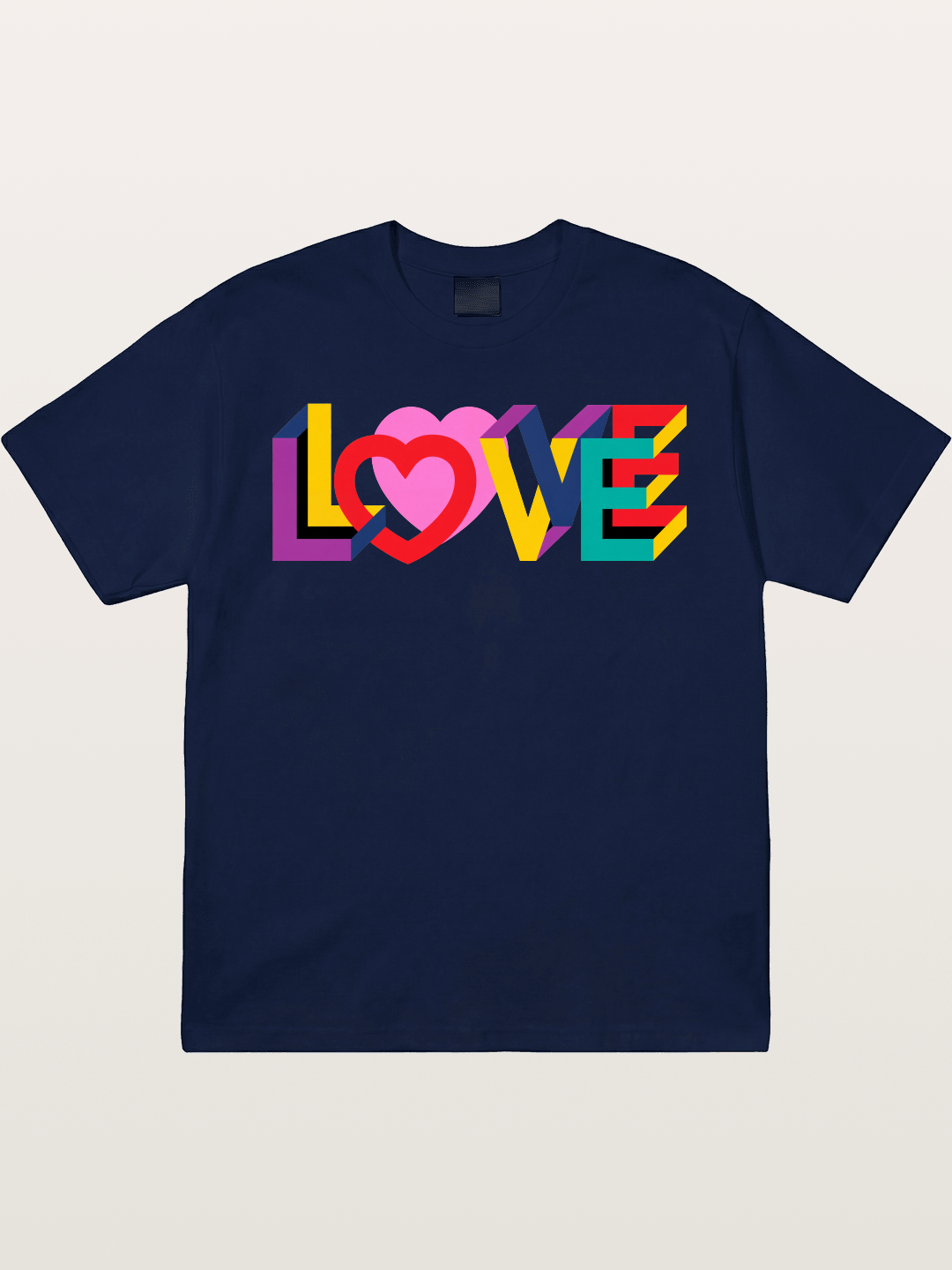3D Love Typography With Heart Gildan T-shirt