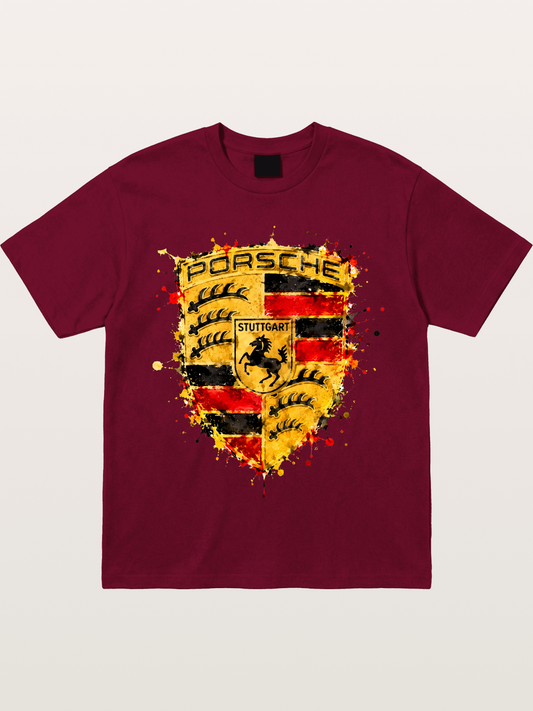 Porsche Splash Crest Design Gildan T-shirt