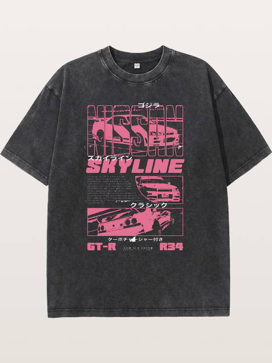 Godzilla GT-R Skyline Washed T-shirt