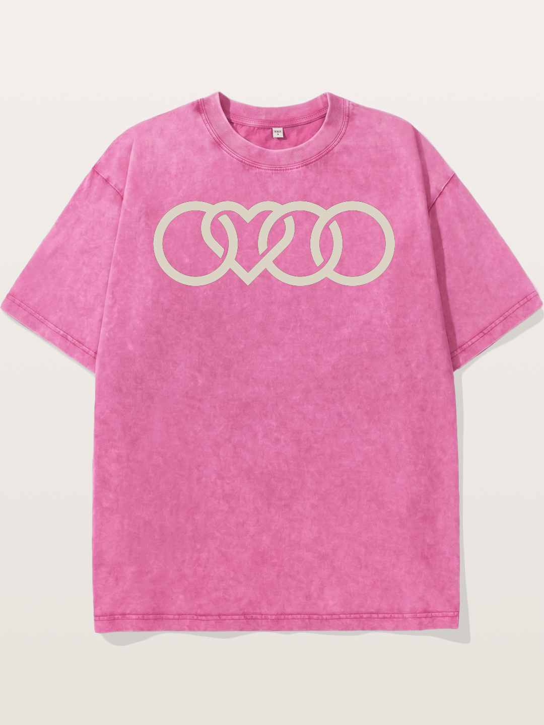 Audi Four Rings Heart Shape Washed T-shirt