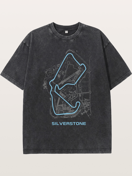 Silverstone F1 Circuit Map Washed T-shirt