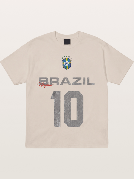 Brazil Neymar 10 Vintage Cotton T-shirt