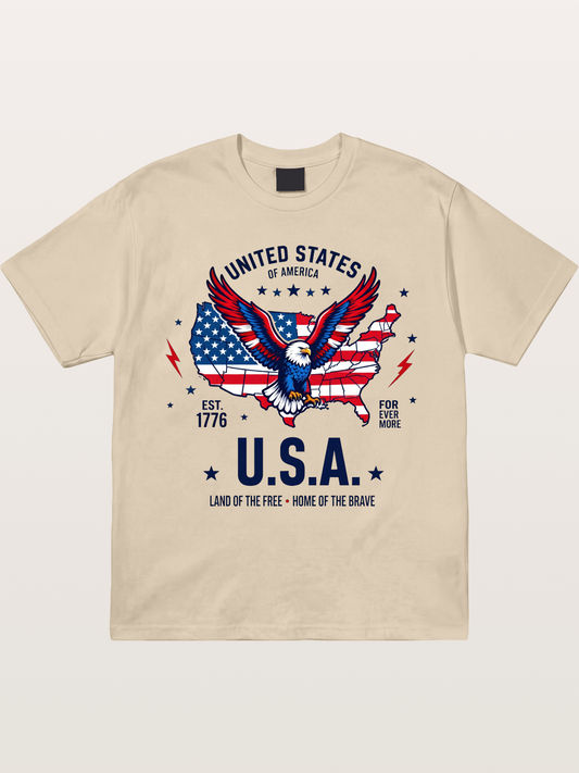 USA Map Eagle Flag Design Gildan T-shirt