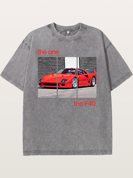 Ferrari F40 The One Split Panels Washed T-shirt