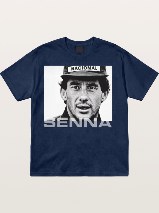 Ayrton Senna Black White Portrait Cotton T-shirt