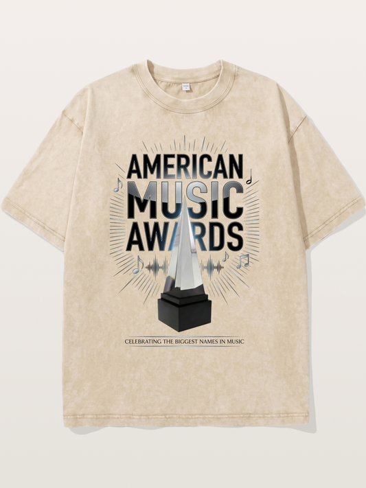 AMA Trophy Music Note Graphic Washed T-shirt