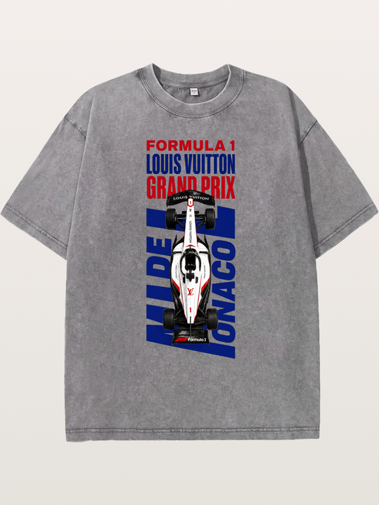 LV Monaco F1 Vertical Poster Washed T-shirt