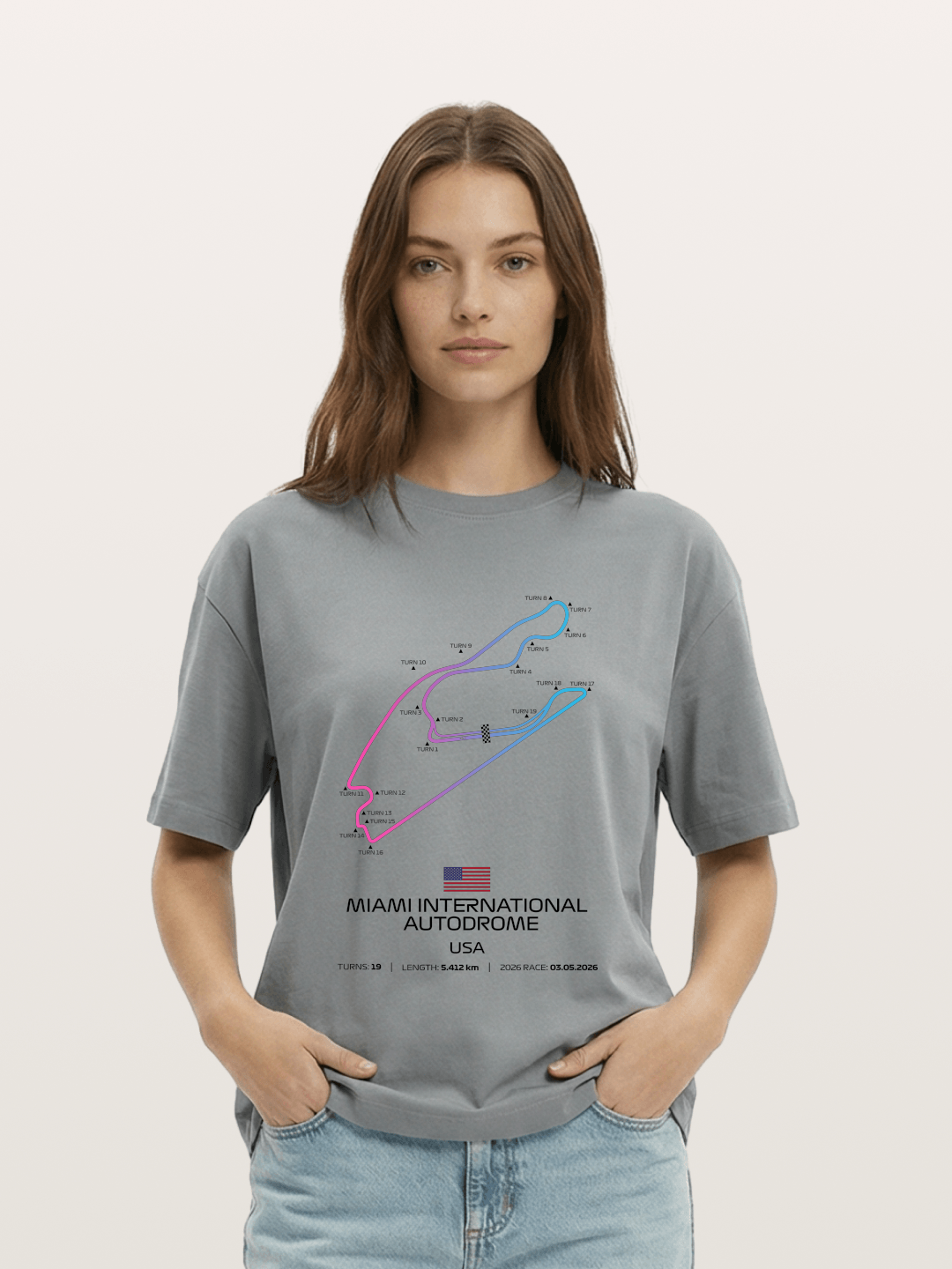 Miami Autodrome F1 Track Map Gildan T-shirt