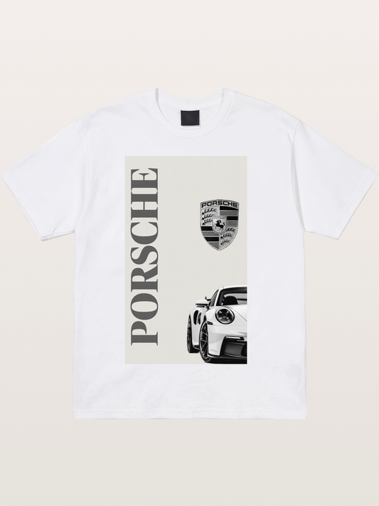 Porsche Minimal Emblem Art Cotton T-shirt