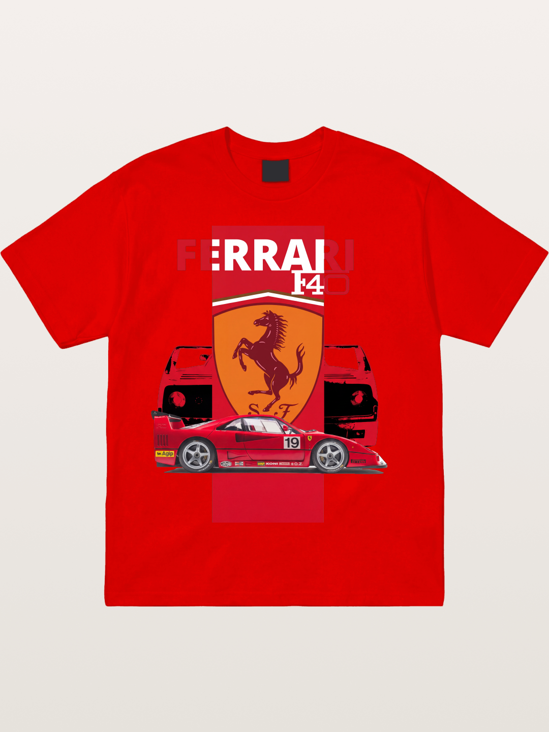 Ferrari F40 Race Car Double View Cotton T-shirt