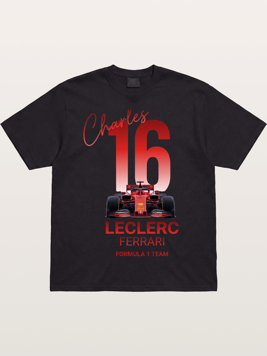 Charles Leclerc Ferrari 16 Art Cotton T-shirt