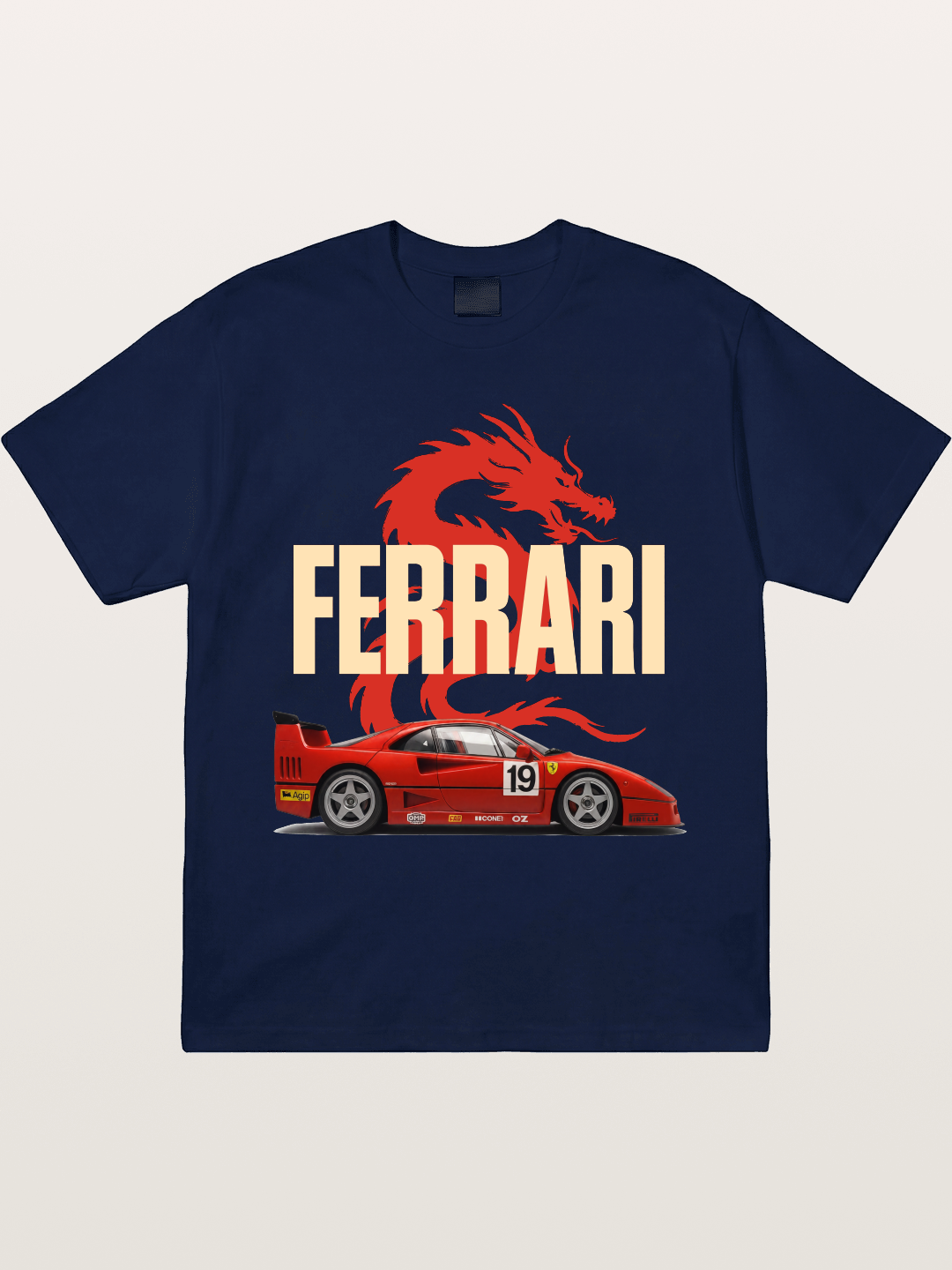 Ferrari F40 Red Dragon Theme Gildan T-shirt