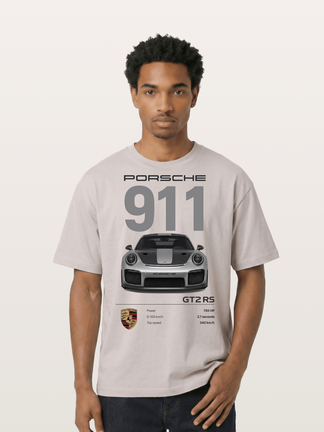Porsche 911 GT2RS Front View Specs Cotton T-shirt