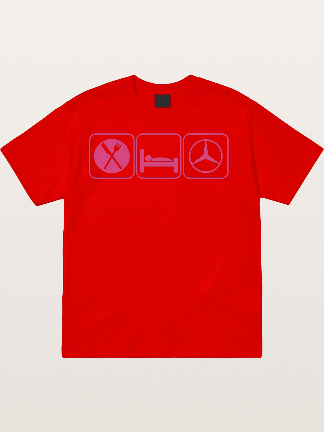 Eat Sleep Mercedes Pink Print Cotton T-shirt