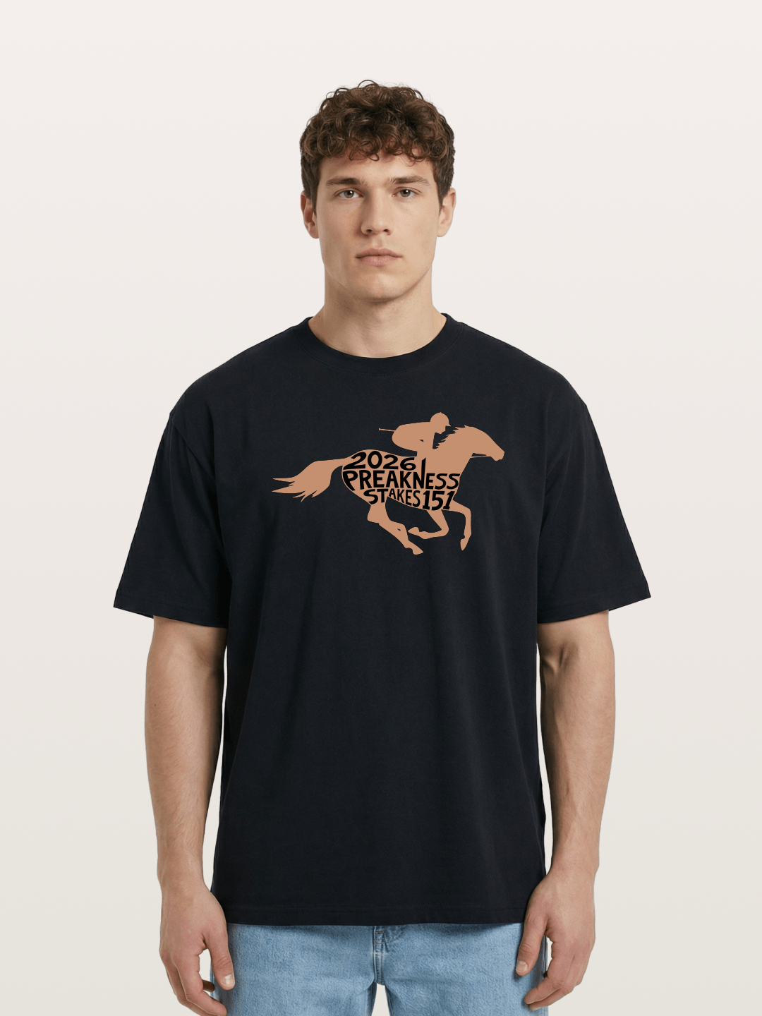 Preakness Stakes 151 Horse Silhouette Cotton T-shirt