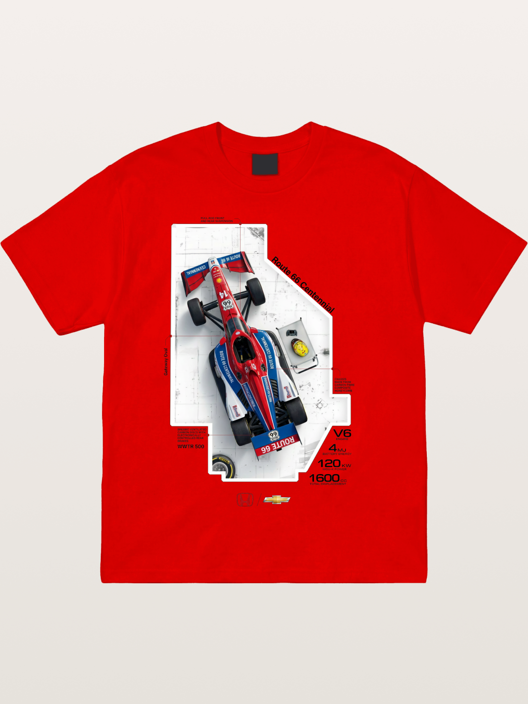 Blueprint Route66 IndyCar Card Cotton T-shirt