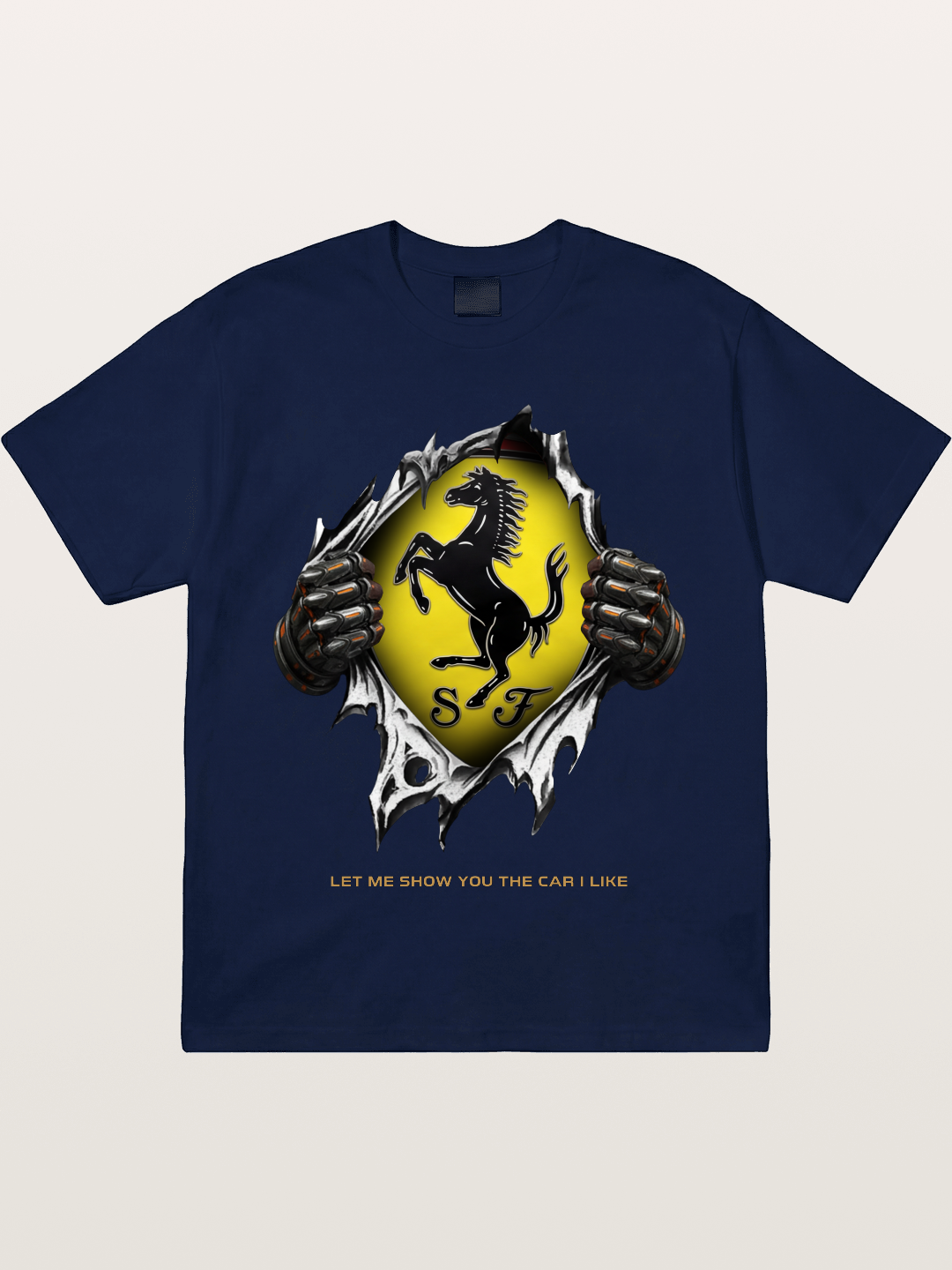 Ferrari Prancing Horse Tear Through Gildan T-shirt