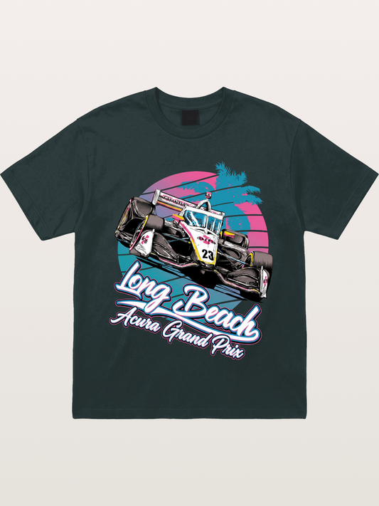 Retro Long Beach Race Graphic Gildan T-shirt