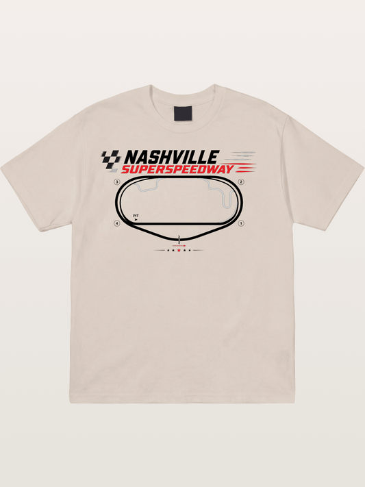 Nashville Superspeedway Oval Layout Cotton T-shirt