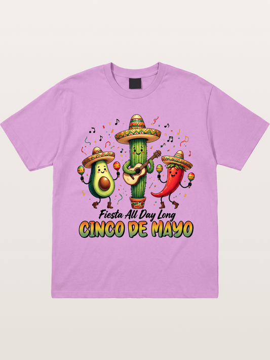 Mexican Fiesta Cartoon Characters Gildan T-shirt