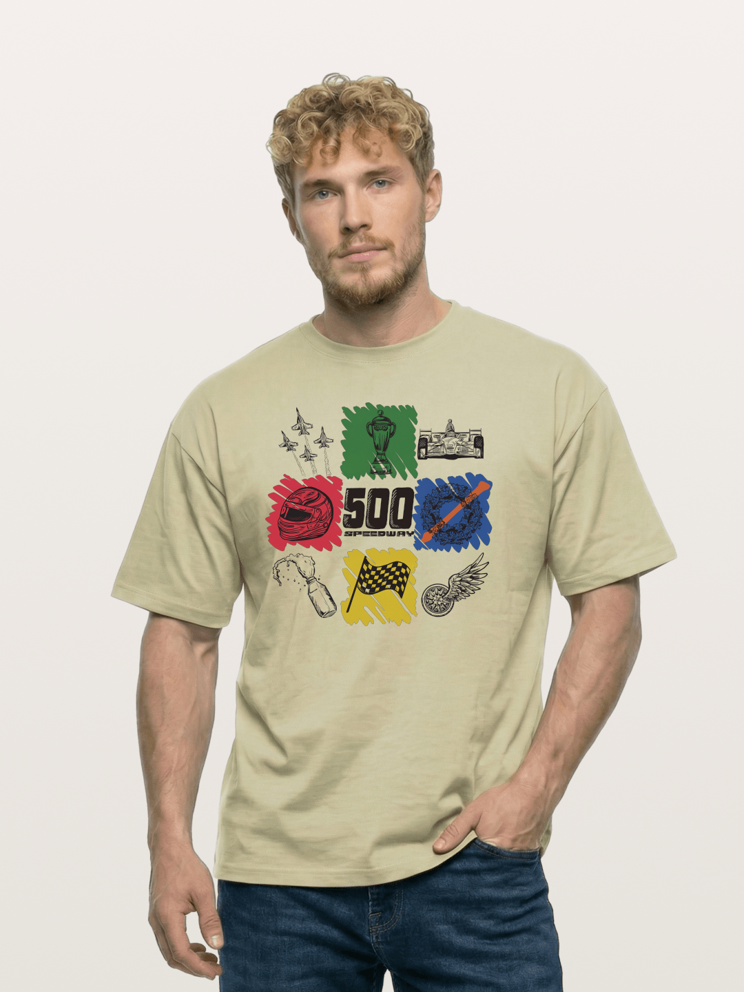 Indy 500 Sketch Cotton T-shirt