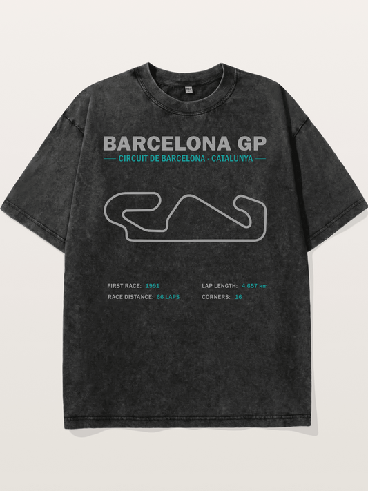 Catalunya GP Track Spec Outline Washed T-shirt