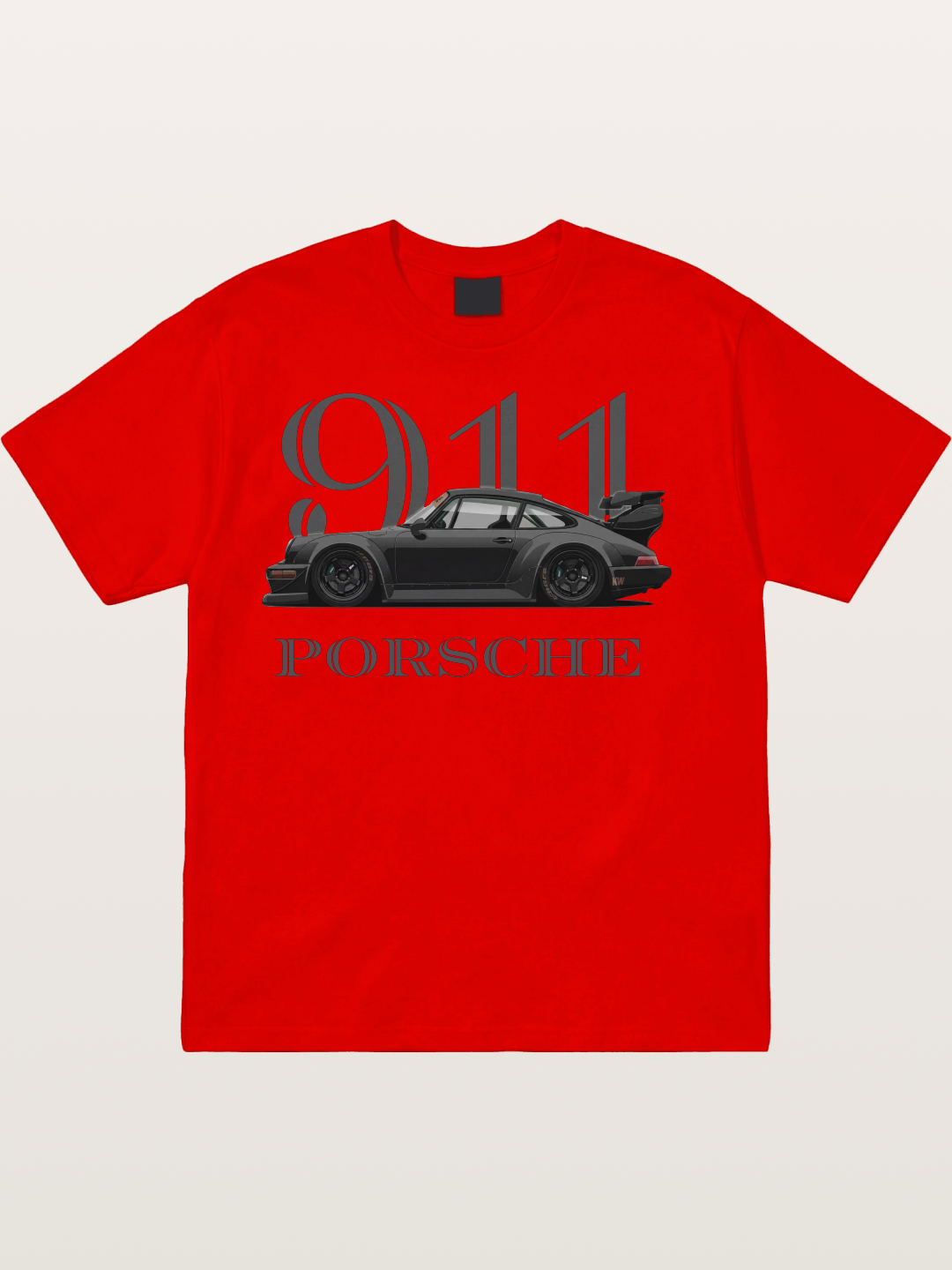 Porsche 911 Widebody Black Sports Car Cotton T-shirt