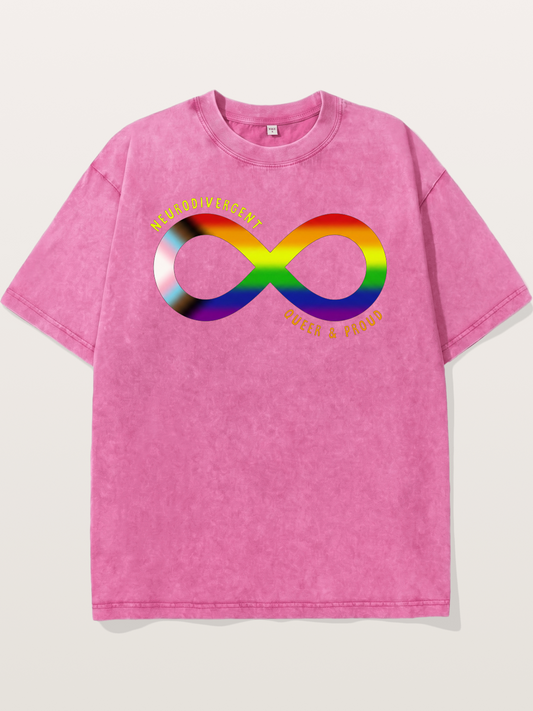 Neurodivergent Queer Infinity Symbol Washed T-shirt