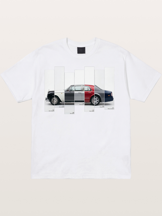 Multi-Color Rolls Royce Timeline Cotton T-shirt