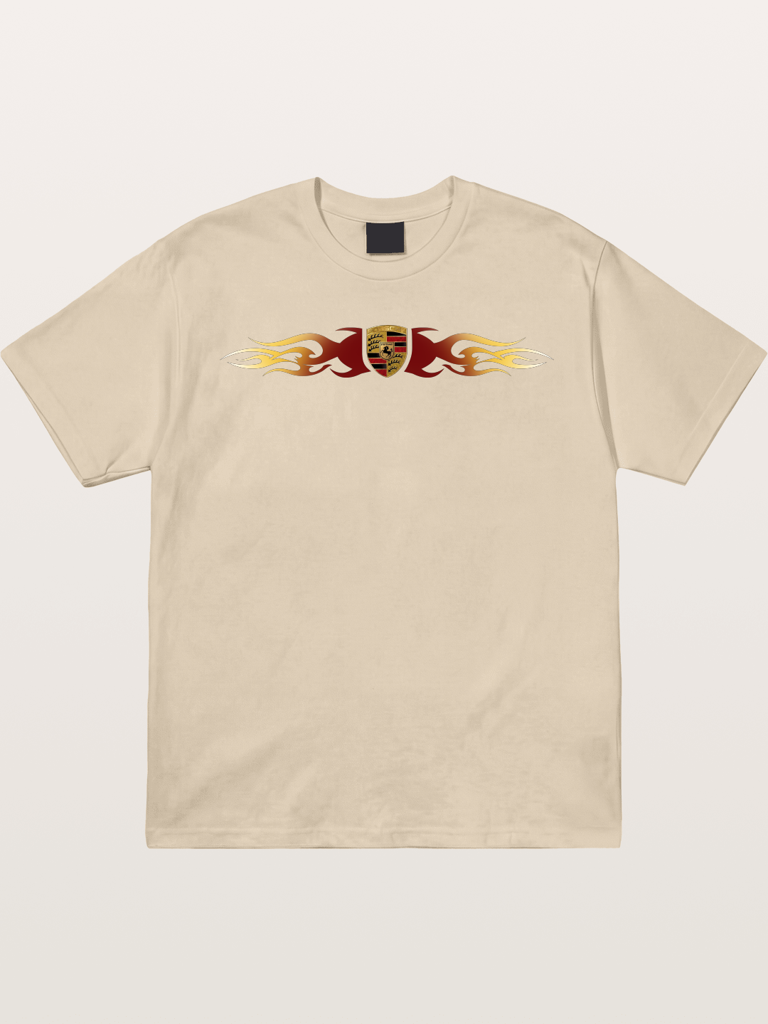 Porsche Crest Flame Stripe Gildan T-shirt