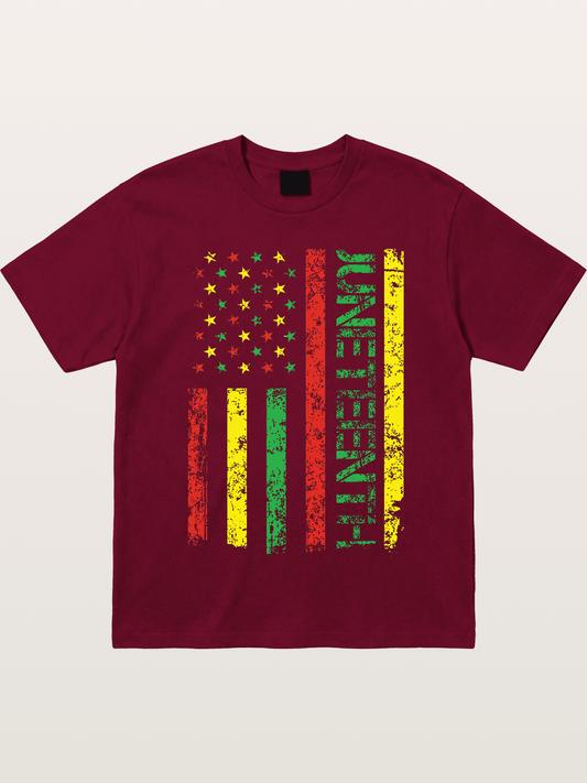 Juneteenth Stars and Stripes Design Gildan T-shirt