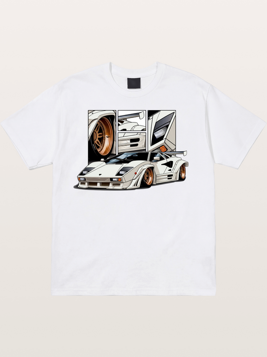 Supercar Collage Cotton T-shirt
