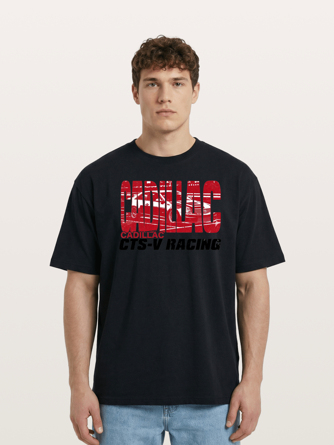 Cadillac CTS-V Racing Typography Cotton T-shirt