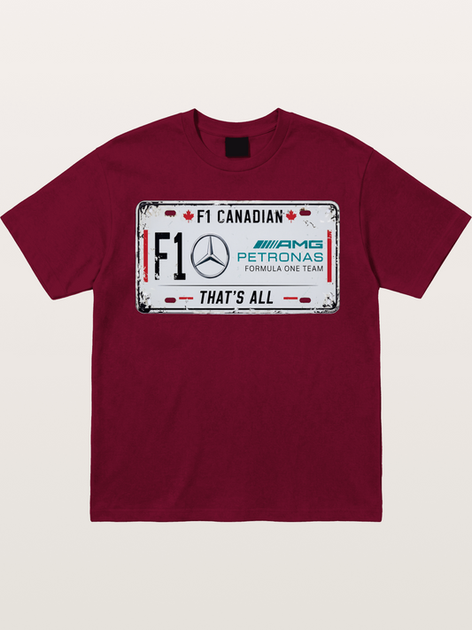 Mercedes F1 License Plate Print Gildan T-shirt