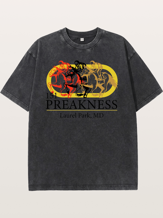 Preakness 151st Horse Racing Art Washed T-shirt