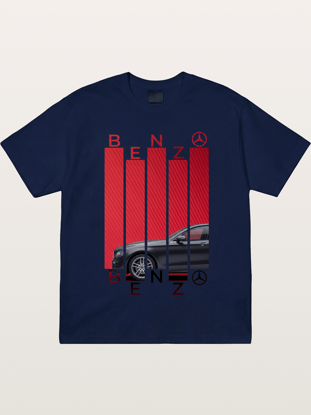 Benz Barcode Style Print Gildan T-shirt