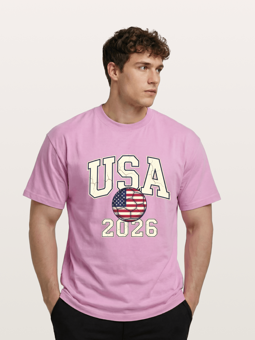 USA 2026 Cracked Letter Soccer Gildan T-shirt
