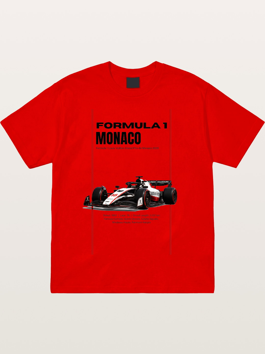 Minimal F1 Monaco Race Card Cotton T-shirt