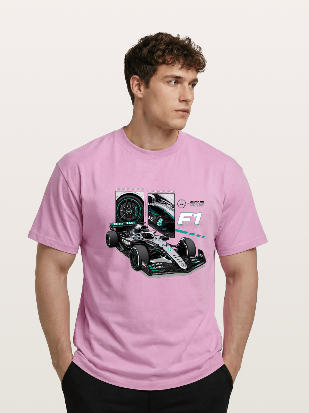Mercedes Petronas F1 Collage Art Gildan T-shirt