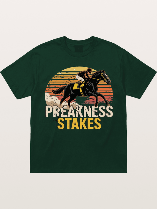Preakness Stakes Retro Sunset Print Gildan T-shirt