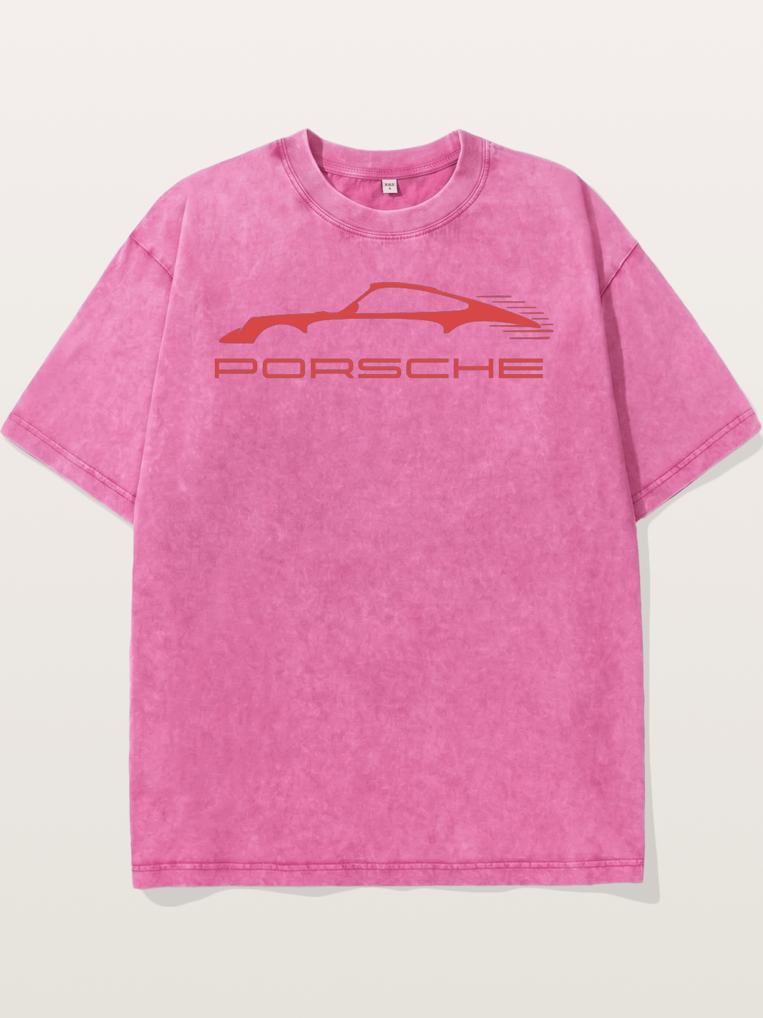 Red Porsche Silhouette Art Washed T-shirt