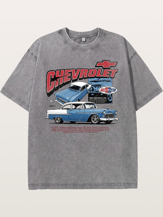 1955 Chevy 210 Custom Art Print Washed T-shirt