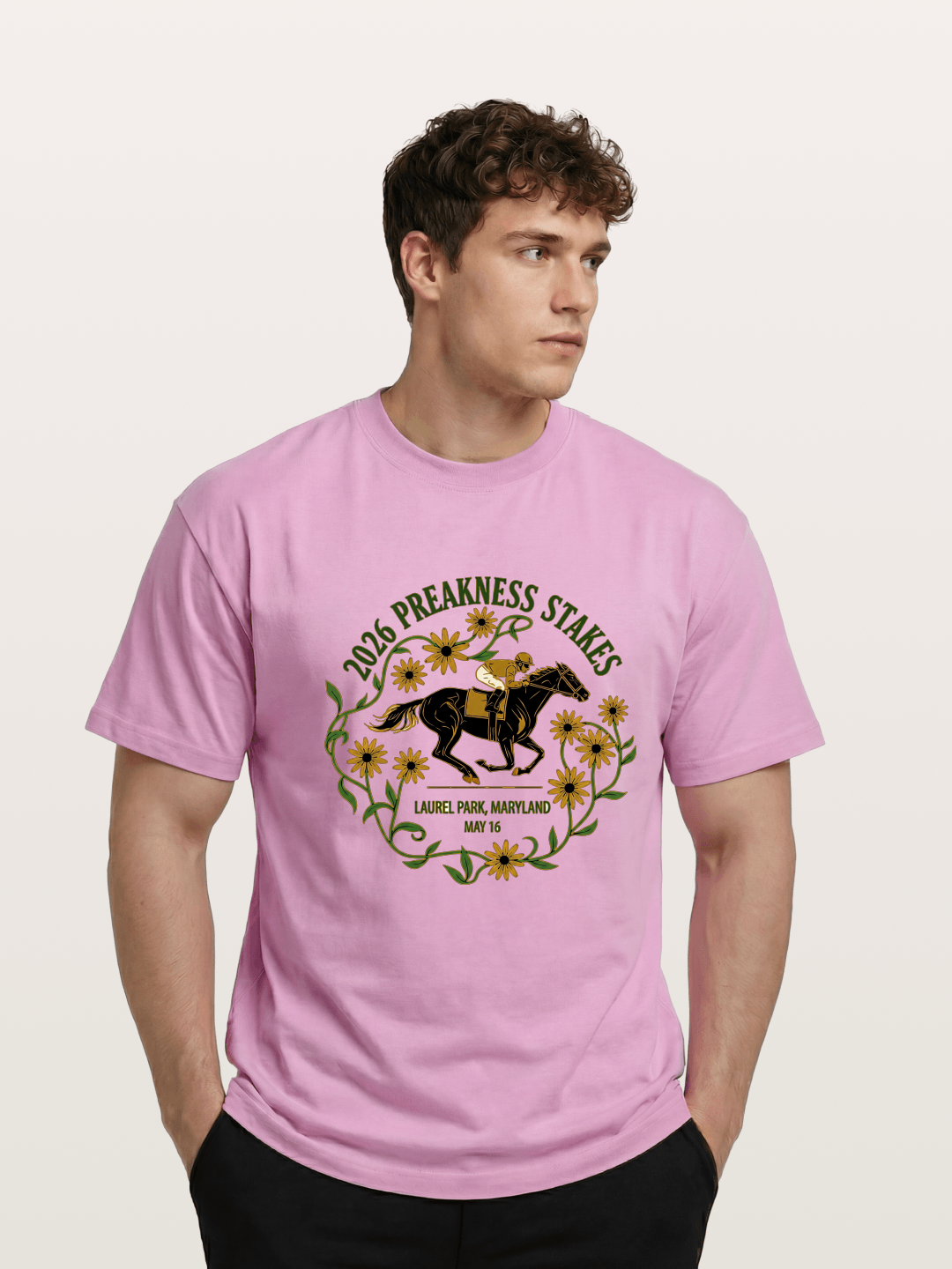 Preakness Stakes Laurel Wreath Badge Gildan T-shirt