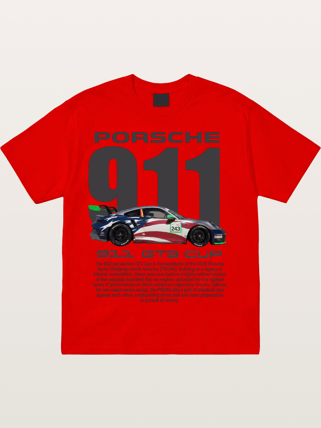 Porsche 911 GT3 Cup American Colors Cotton T-shirt