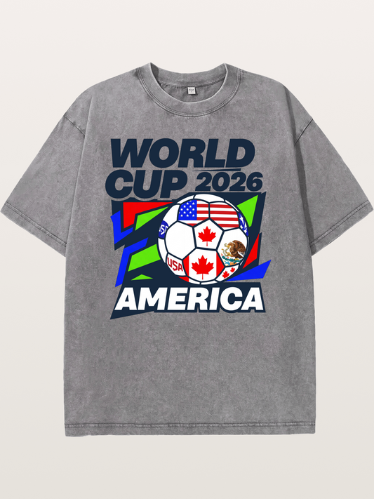 World Cup 2026 America Geometric Washed T-shirt