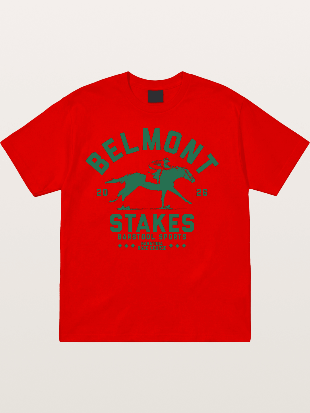 Belmont Stakes Horse Rider Silhouette Cotton T-shirt