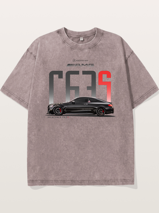 C63S AMG Black Mercedes Sports Car Washed T-shirt