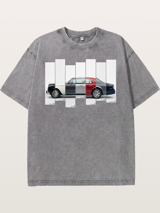 Multi-Color Rolls Royce Timeline Washed T-shirt