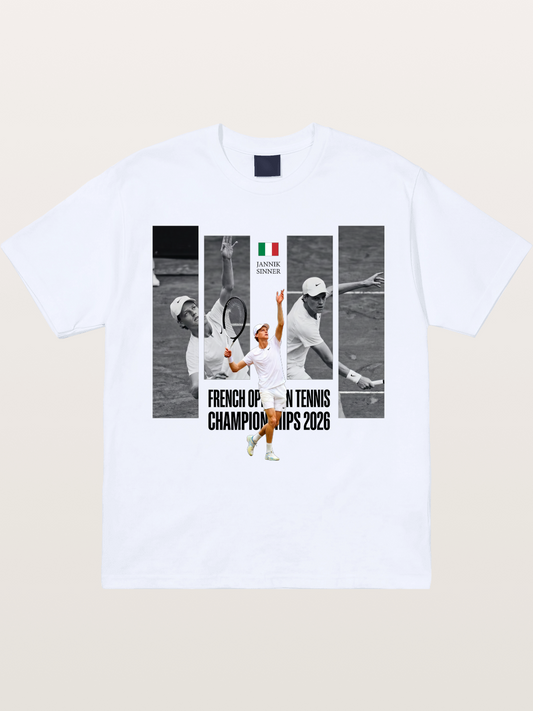 Jannik Sinner French Open Graphic Gildan T-shirt